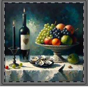 Coaster Vibrant Still Life with Wine and Fruit